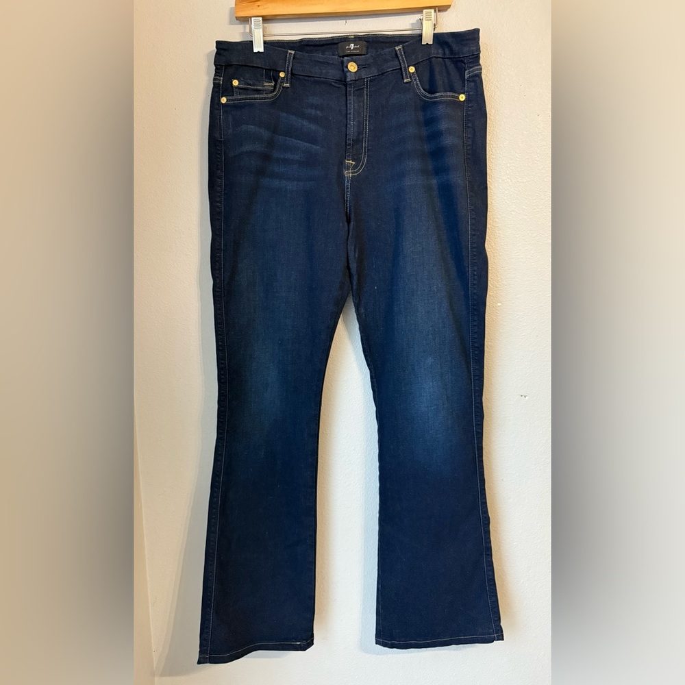 7 For All Mankind Women's Dark Blue Boot Cut Jeans